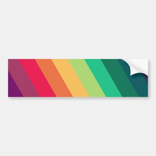 Modern Rainbow  Colorful Stripe LGBT Gay Pride Bumper Sticker