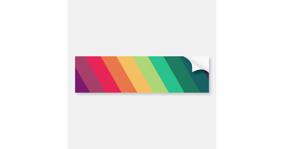 Modern Rainbow | Colorful Stripe LGBT Gay Pride Bumper Sticker | Zazzle