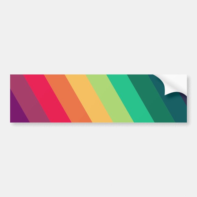 Modern Rainbow | Colorful Stripe LGBT Gay Pride Bumper Sticker (Front)