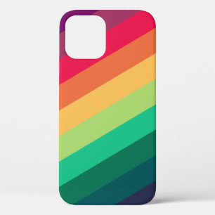 Modern Rainbow Colorful Stripe LGBT Gay Pride iPhone 12 Case