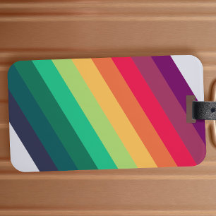 Modern Rainbow Colorful Stripe LGBT Gay Pride Luggage Tag