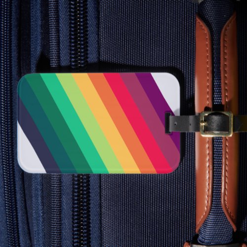 Modern Rainbow  Colorful Stripe LGBT Gay Pride Luggage Tag