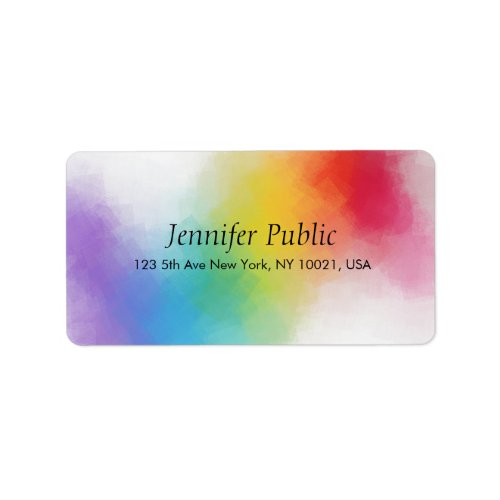 Modern Rainbow Colors Abstract Template Custom Label