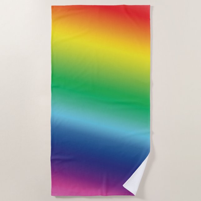 Modern rainbow colors gay pride flag pattern beach towel (Front)