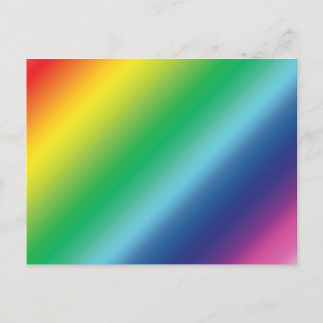 Modern rainbow colors ombre gradient pattern fun postcard (Front)