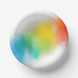 Modern Rainbow Colors Pink Red Blue Purple Yellow  Paper Bowls