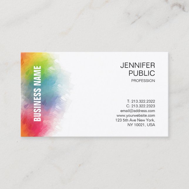 Modern Rainbow Colors Professional Template Business Card (Front)