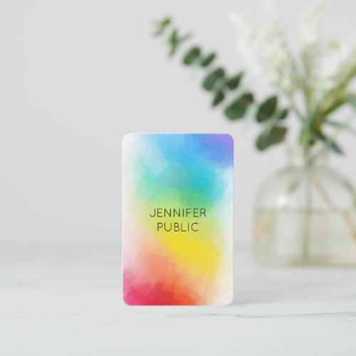 Modern Rainbow Colors Template Elegant Colorful Business Card