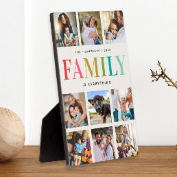 Modern Rainbow Family Is Everything Photo Collage Plaque