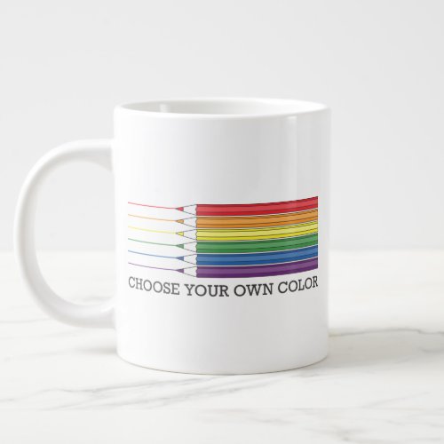 Modern Rainbow Flag Pencils LGBT Gay Pride Giant Coffee Mug