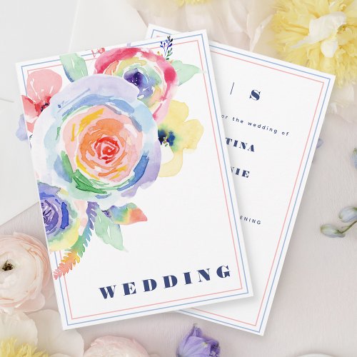 Modern Rainbow Floral LGBTQ Wedding Invitation