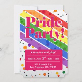Modern Rainbow Gay Pride Flag Party Watercolor Ann Announcement