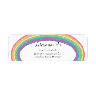Modern Rainbow Gender Neutral Shower Invitation Label