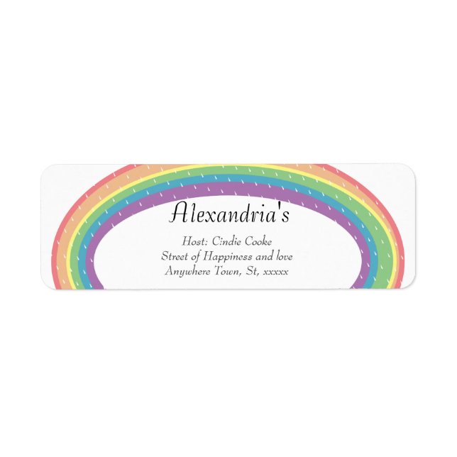 Modern Rainbow Gender Neutral Shower Invitation Label (Front)