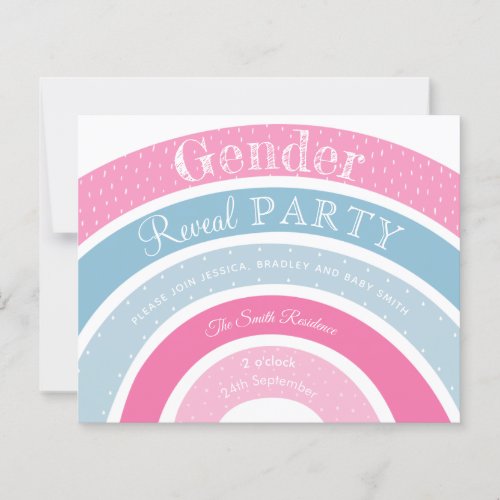 Modern rainbow geometric Gender Reveal Invitation