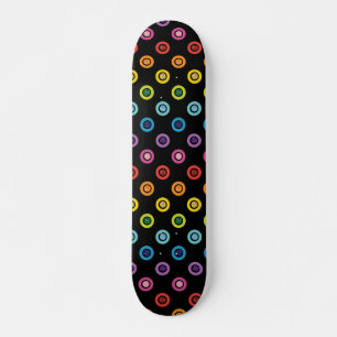 Modern Rainbow Glitter Dot Shimmer Pattern Skateboard