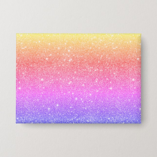 Modern Rainbow Glitter Glam  Button (Front)