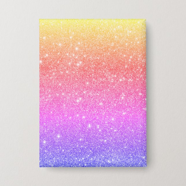 Modern Rainbow Glitter Glam  Button (Front)