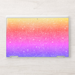 Modern rainbow glitter HP laptop skin