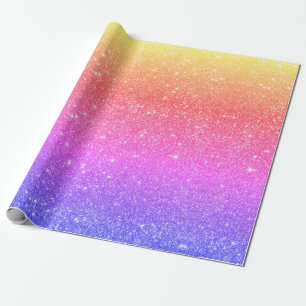 Modern rainbow glitter wrapping paper