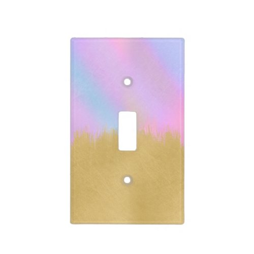 Modern Rainbow Gold Brush strokes Design Light Switch Cover