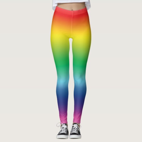 Modern rainbow gradient colors pattern cool leggings