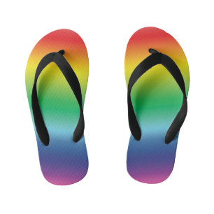 Modern rainbow gradient colors pattern fun kid's flip flops