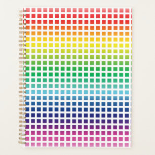 Modern rainbow gradient colors plaid grid pattern planner