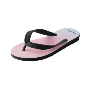 Modern Rainbow Gradient Watercolor Background Kid's Flip Flops