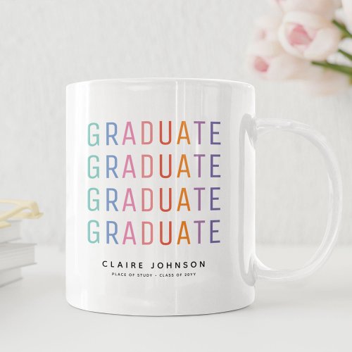 Modern Rainbow Graduate Class of 2024 Coffee Mug