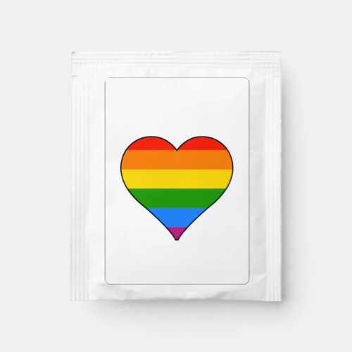 Modern Rainbow Heart Gay Pride Coffee Cocoa   Tea Bag Drink Mix