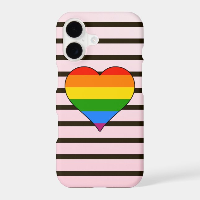 Modern Rainbow Heart Stylish Custom Case (Back)