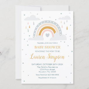 Modern Rainbow Invitation Baby Shower
