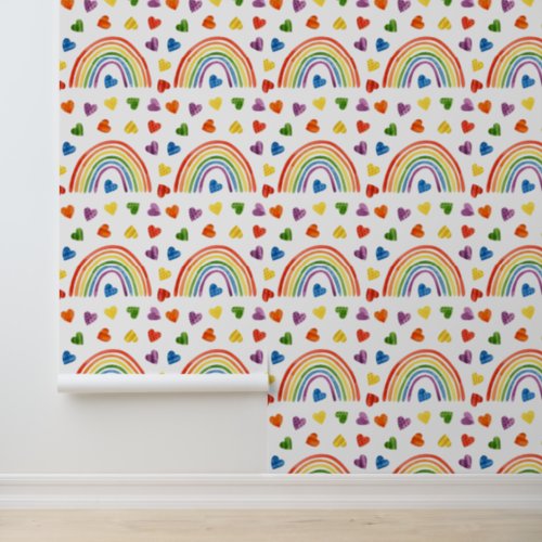 Modern Rainbow LGBT Gay Pride Pattern Wallpaper