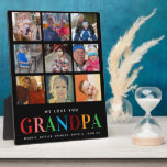 Modern Rainbow Love Grandpa Photo Collage Family Plaque<br><div class="desc">Celebrate the love and joy Grandpa brings with this vibrant rainbow photo collage! Featuring modern typography and space for your favorite family photos,  this heartfelt design is a perfect keepsake for Grandparents Day,  birthdays,  or just because. Customize with his name or a special message for a gift he’ll treasure.</div>