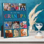 Modern Rainbow Love Grandpa Photo Collage Family Plaque<br><div class="desc">Celebrate the love and joy Grandpa brings with this vibrant rainbow photo collage! Featuring modern typography and space for your favorite family photos,  this heartfelt design is a perfect keepsake for Grandparents Day,  birthdays,  or just because. Customize with his name or a special message for a gift he’ll treasure.</div>