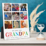 Modern Rainbow Love Grandpa Photo Collage Family Plaque<br><div class="desc">Celebrate the love and joy Grandpa brings with this vibrant rainbow photo collage! Featuring modern typography and space for your favorite family photos,  this heartfelt design is a perfect keepsake for Grandparents Day,  birthdays,  or just because. Customize with his name or a special message for a gift he’ll treasure.</div>