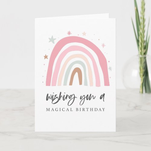 Modern Rainbow Magical Birthday Card