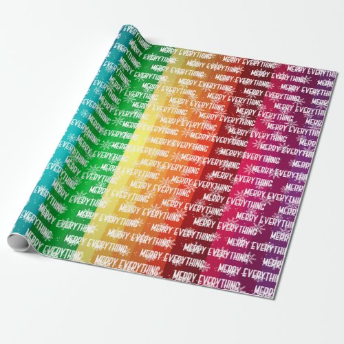 Modern Rainbow Merry Everything Wrapping Paper