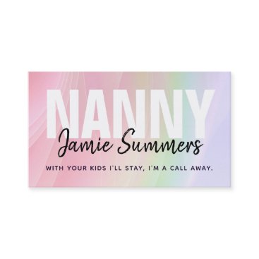 Modern Rainbow Nanny Business Cards Modern Rainbow Nanny Business Cards