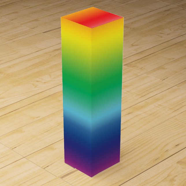 Modern rainbow ombre gradient pattern cool wine box (Front)