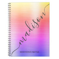 Modern Rainbow Ombre Metal Monogram Script