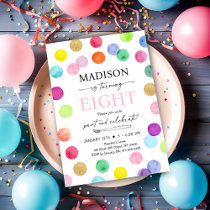 Modern Rainbow Paint Party Birthday Invitation