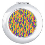 Modern Rainbow Pattern Compact Mirror
