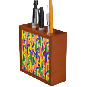 Modern Rainbow Pattern Desk Organizer