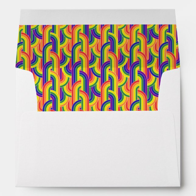 Modern Rainbow Pattern Envelope (Back (Bottom))