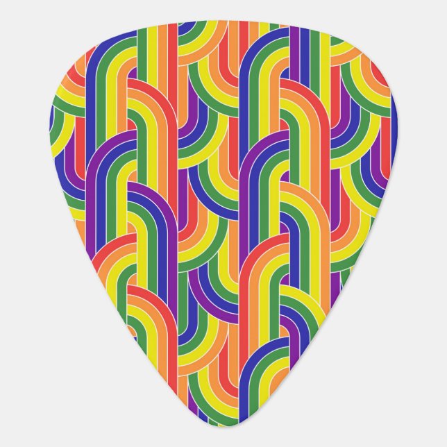 Modern Rainbow Pattern Guitar Pick (Front)