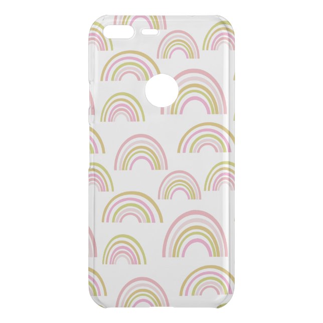 Modern Rainbow Pattern in Pink and Green Uncommon Google Pixel XL Case (Back)
