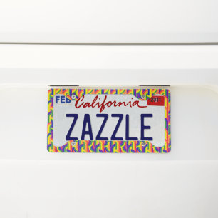 Modern Rainbow Pattern License Plate Frame