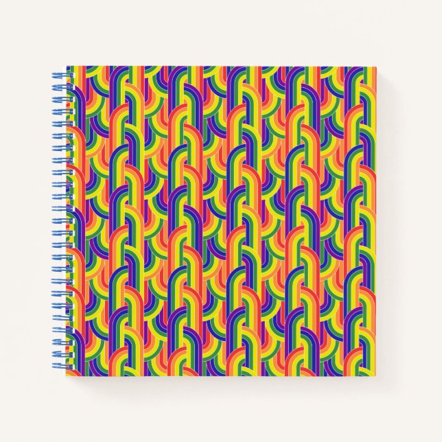 Modern Rainbow Pattern Notebook (Front)